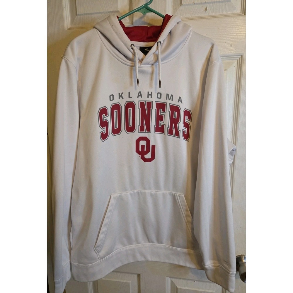 Oklahoma Sooners Hoodie Mens XL Colosseum White Red OU Pullover NCAA